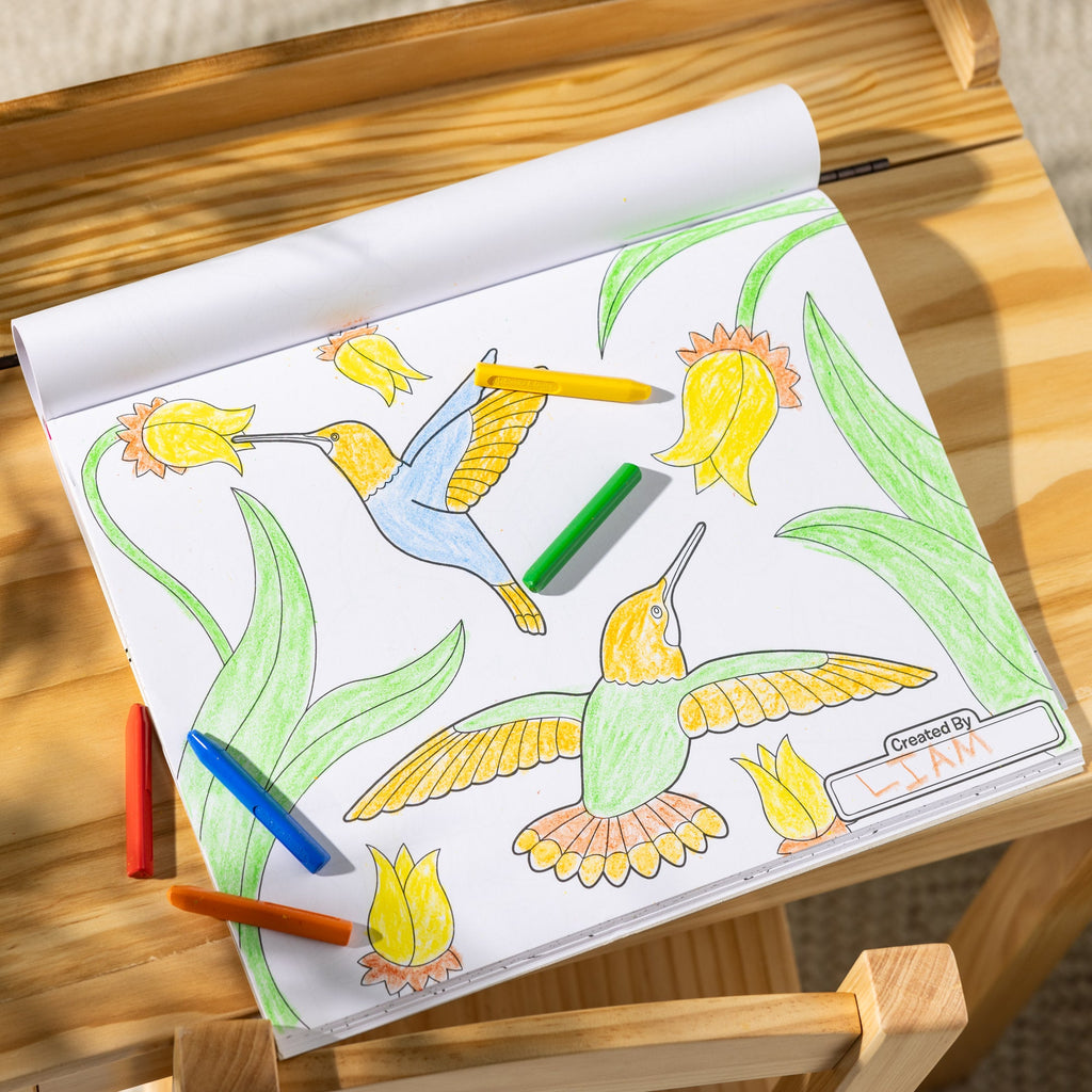 Jumbo 50-Page Kids' Coloring Pad - Horses Hearts Flowers and More