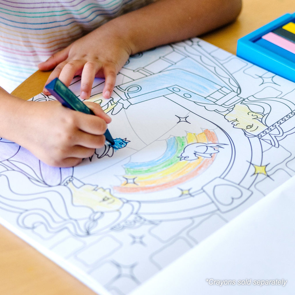 Jumbo 50-Page Kids' Coloring Pad - Horses Hearts Flowers and More