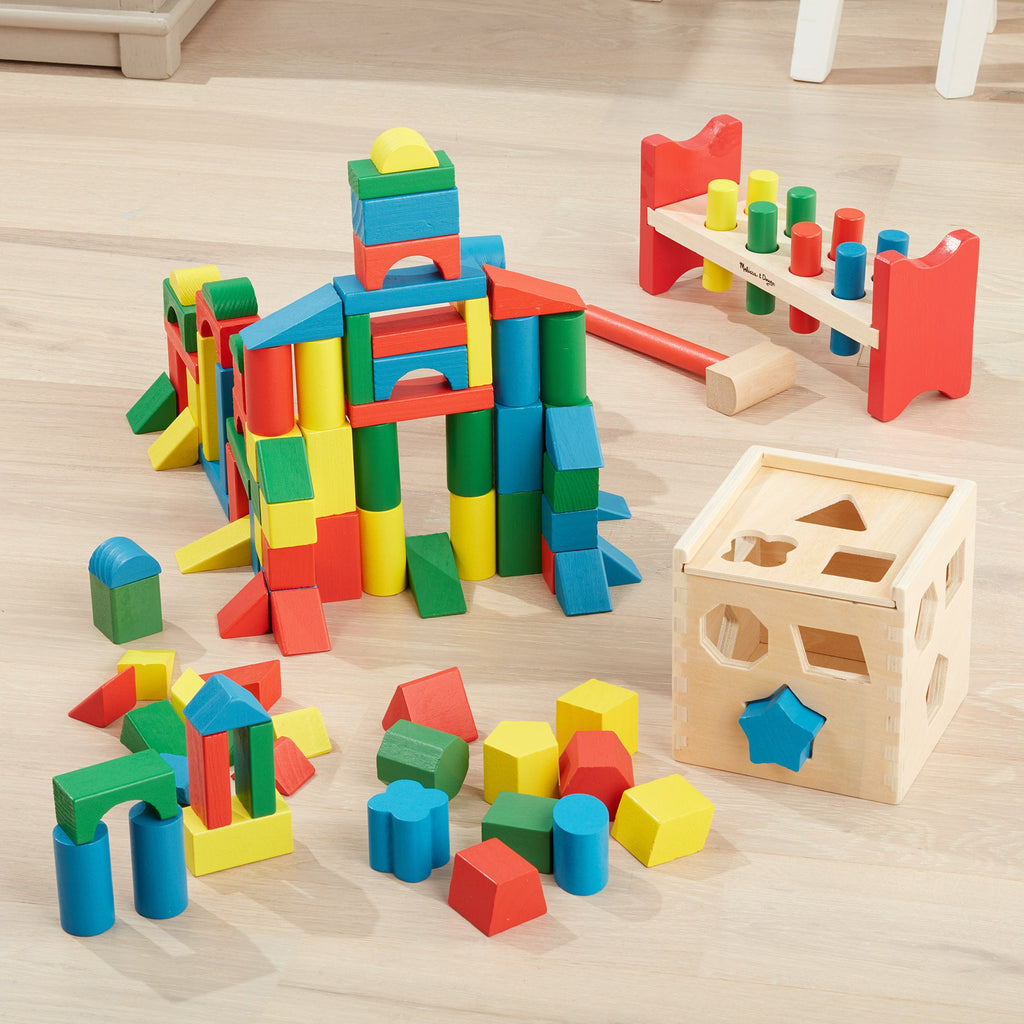 Stack Sort & Pound Wooden Toy Collection