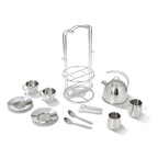 Stainless Steel Tea Set with Storage Stand