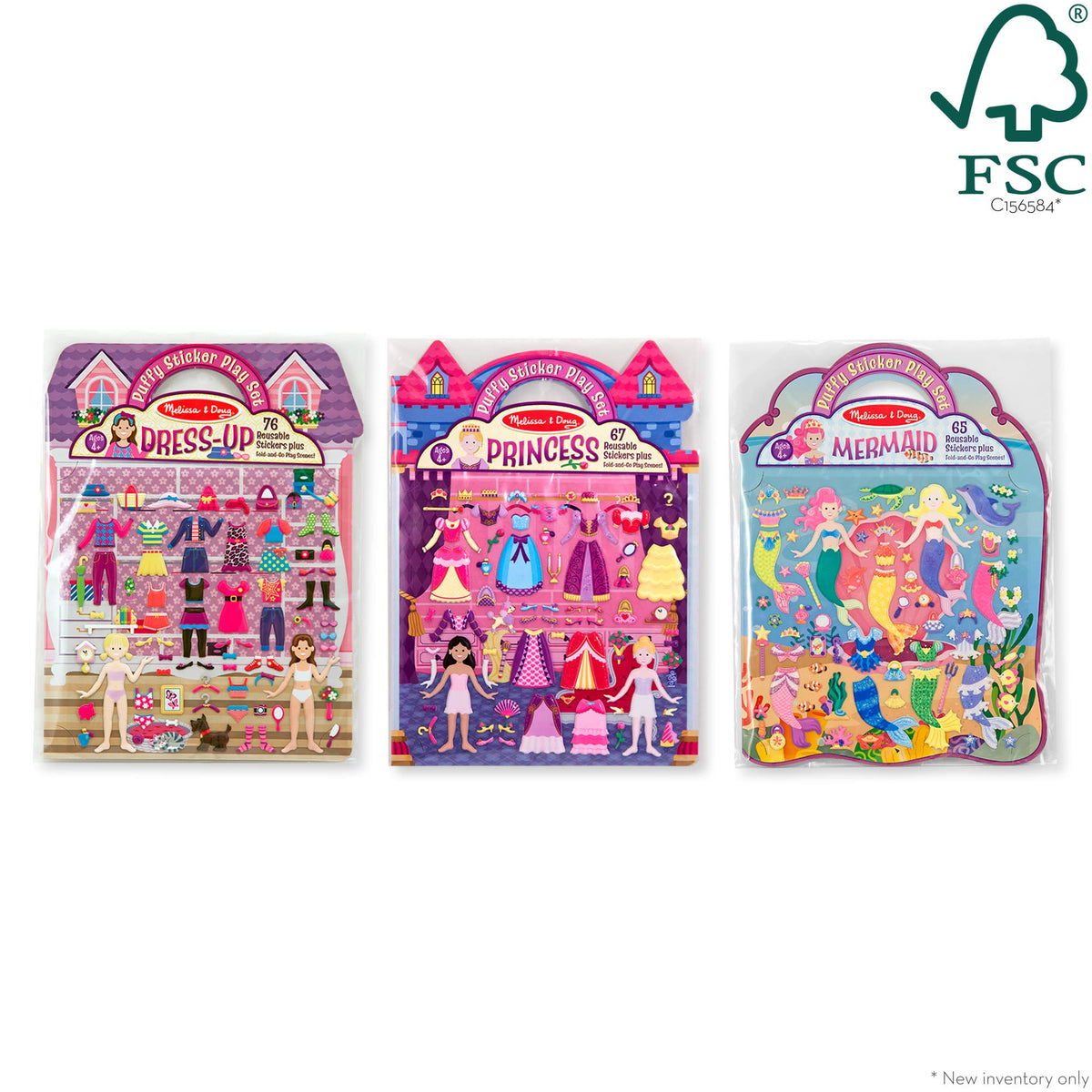 Puffy Sticker Bundle - Dress-Up Princess and Mermaid
