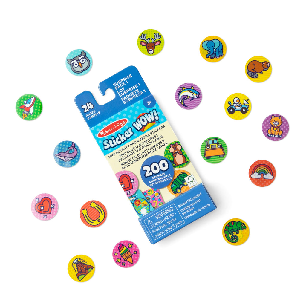 Sticker WOW!® Mini Activity Pad & Refill Stickers - Surprise Pack 1 (200+ Stickers Stamper Not Included)