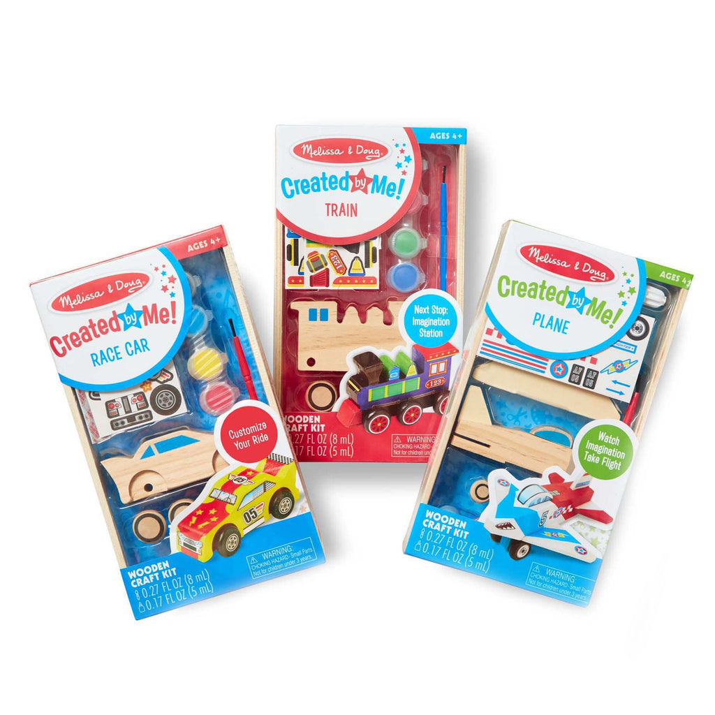 Createed by Me!™ Vehicle Craft Kit 3-Pack: Plane Train Race Car