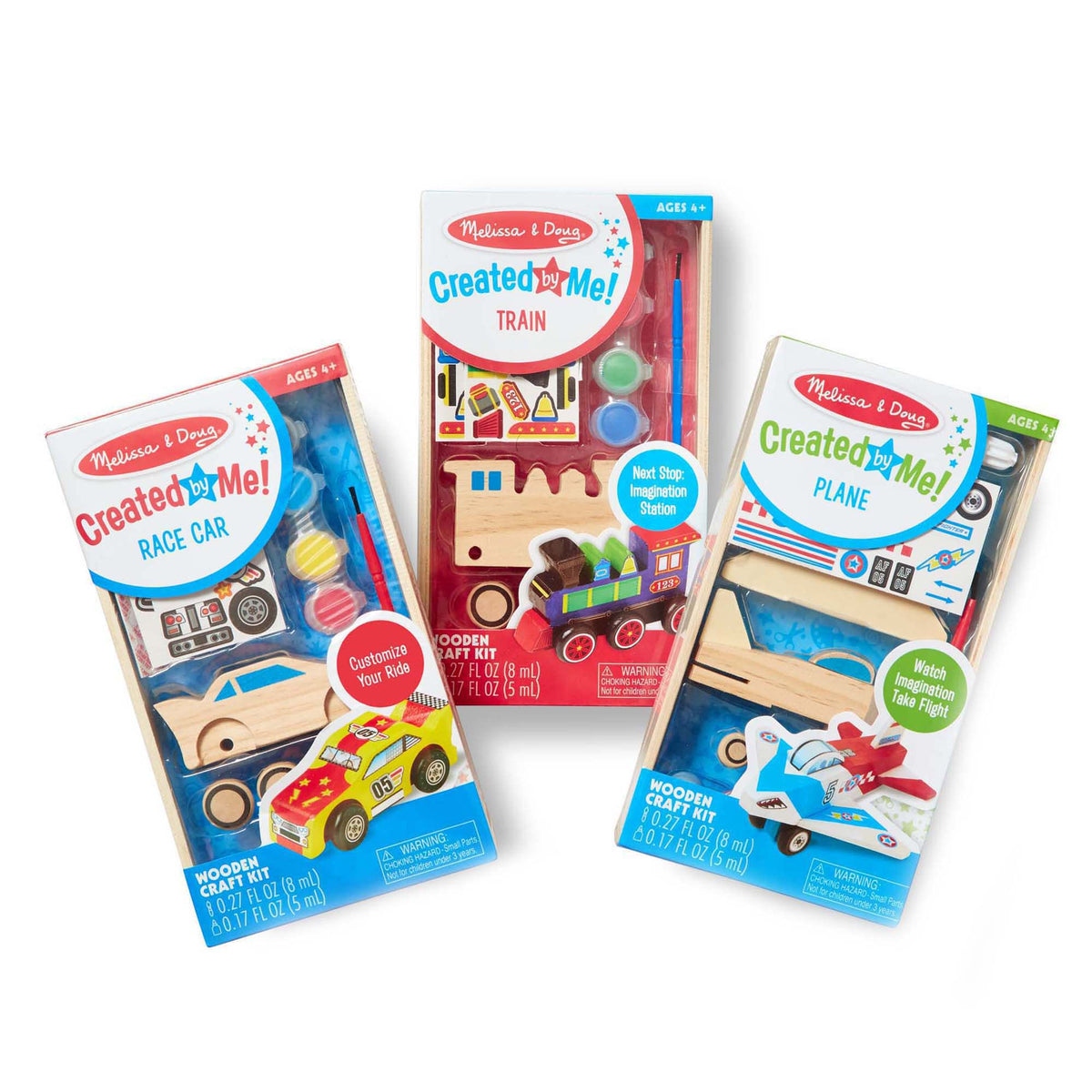 Createed by Me!™ Vehicle Craft Kit 3-Pack: Plane Train Race Car
