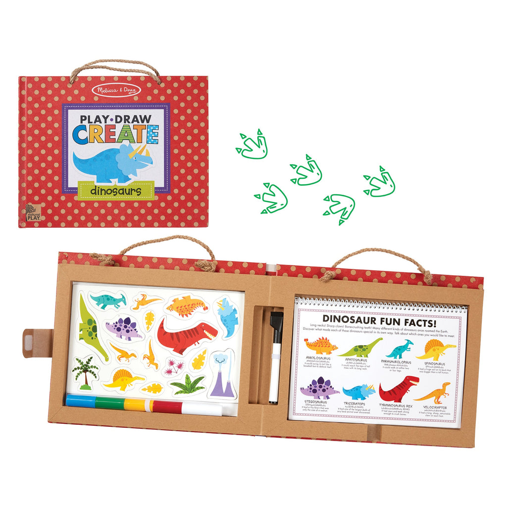 Natural Play: Play Draw Create Reusable Drawing & Magnet Kit – Dinosaurs