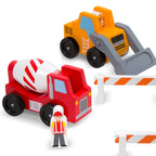 Classic Wooden Toy Construction Vehicle Set