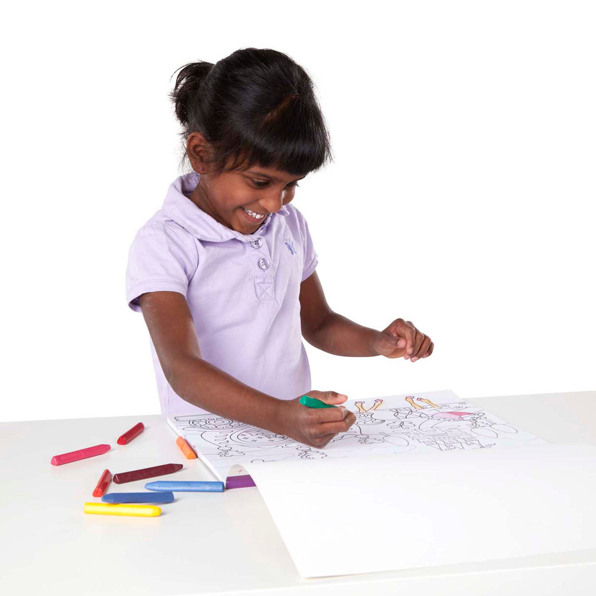Jumbo 50-Page Kids' Coloring Pad - Horses Hearts Flowers and More