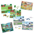 Reusable Sticker Pad 3-Pack: Vehicles Habitats Prehistoric