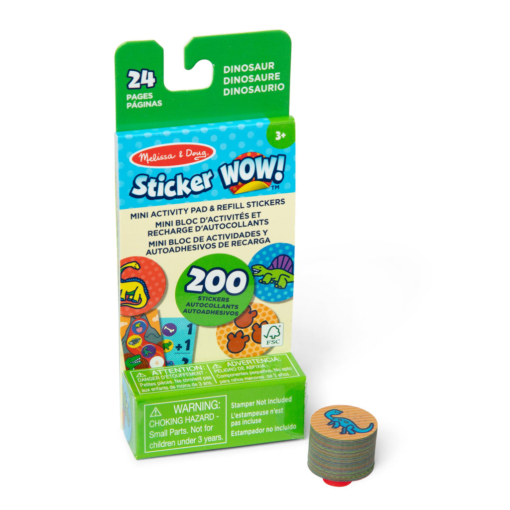 Sticker WOW!® Mini Activity Pad & Refill Stickers - Dinosaur (200+ Stickers Stamper Not Included)