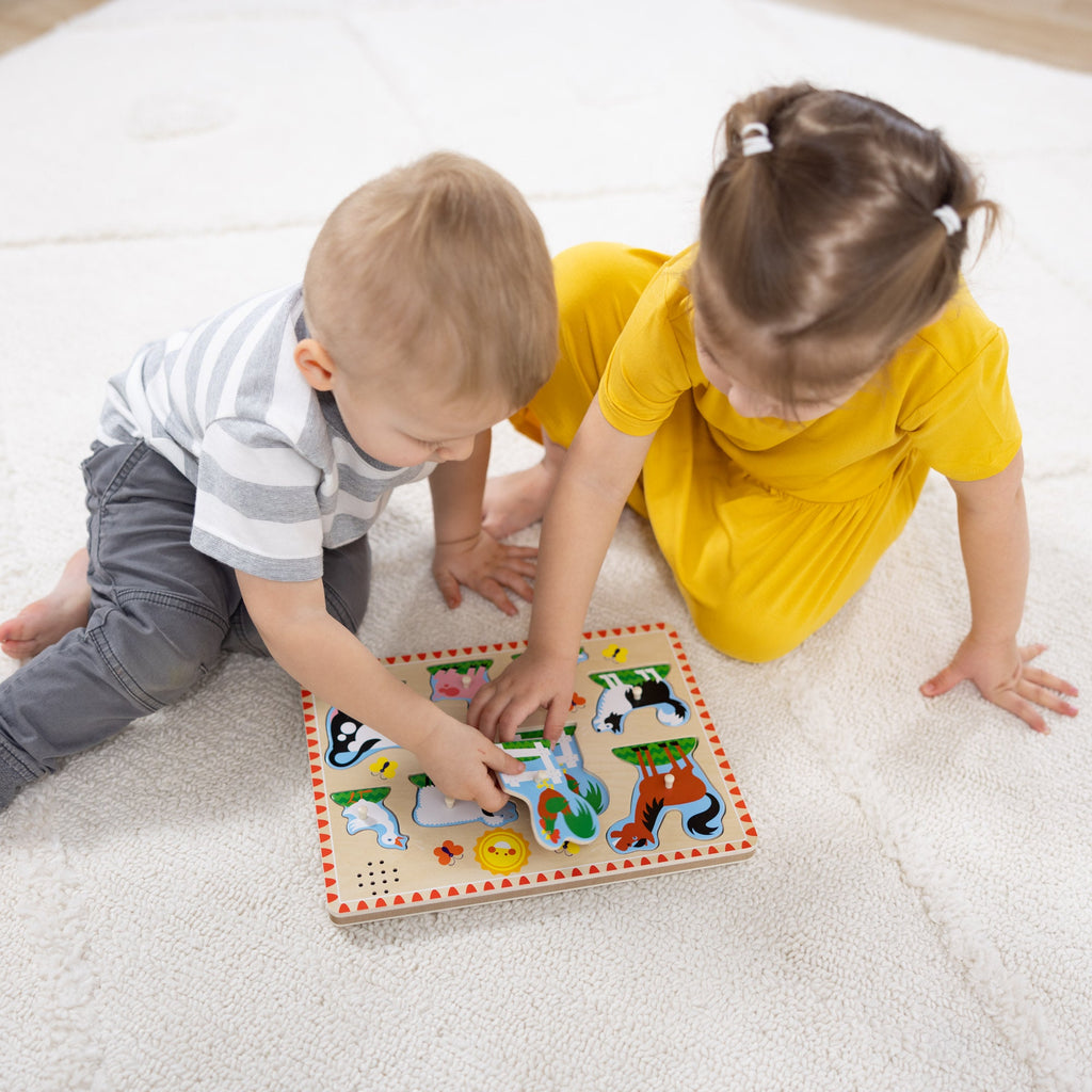 Wooden Sound Puzzle 2-Pack – Farm Animals Vehicles