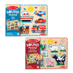 Wooden Sound Puzzle 2-Pack – Farm Animals Vehicles