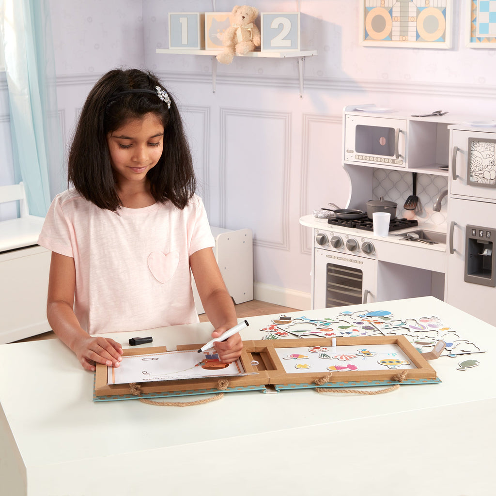 Natural Play: Play Draw Create Reusable Drawing & Magnet Kit – Ocean