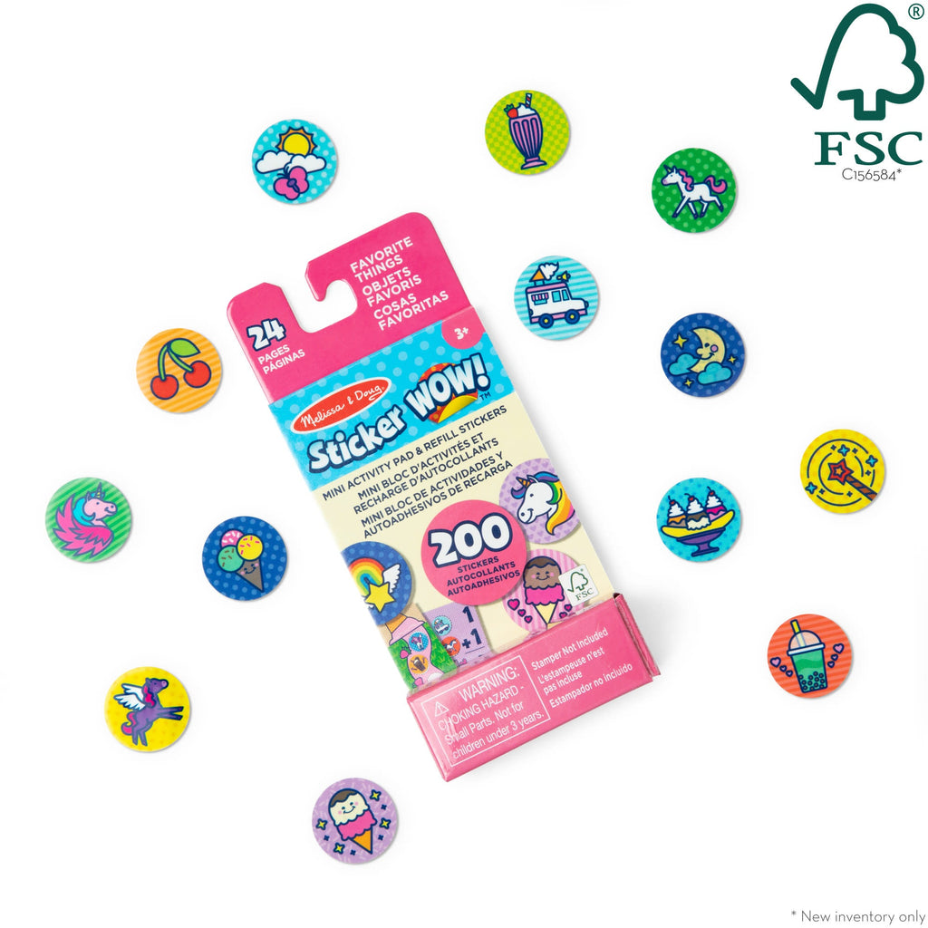 Sticker WOW!® Mini Activity Pad & Refill Stickers - Favorite Things (200+ Stickers Stamper Not Included)