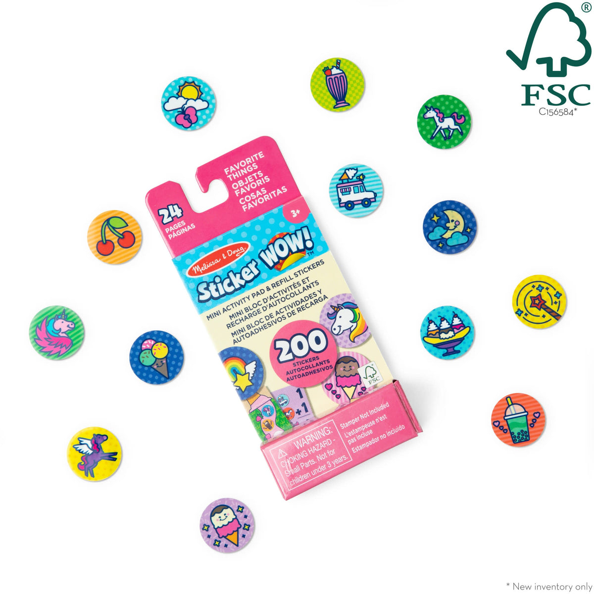 Sticker WOW!® Mini Activity Pad & Refill Stickers - Favorite Things (200+ Stickers Stamper Not Included)