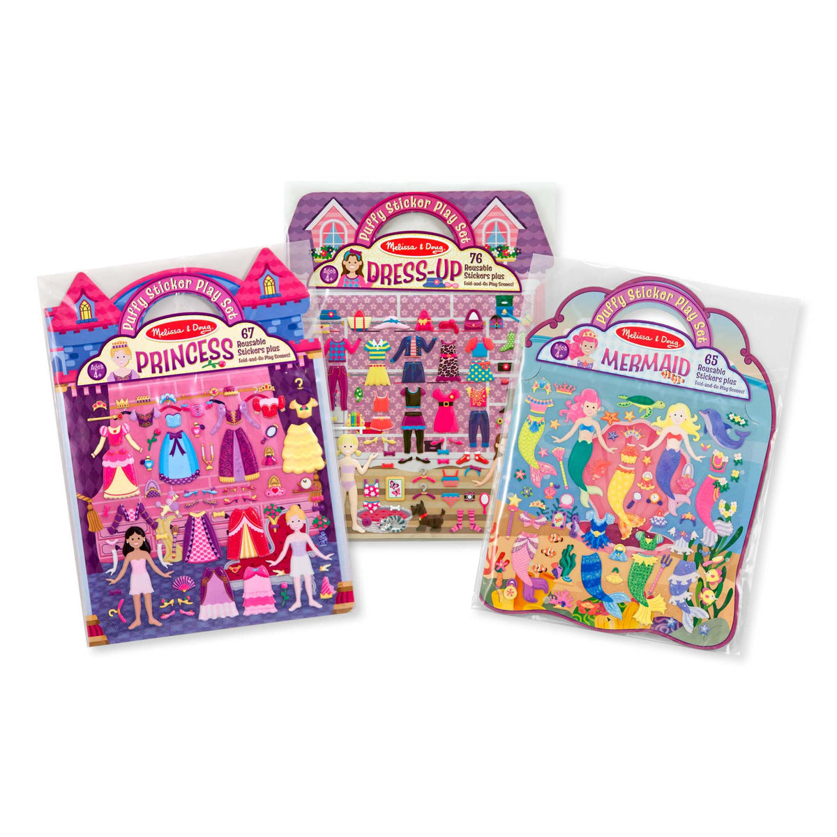 Puffy Sticker Bundle - Dress-Up Princess and Mermaid