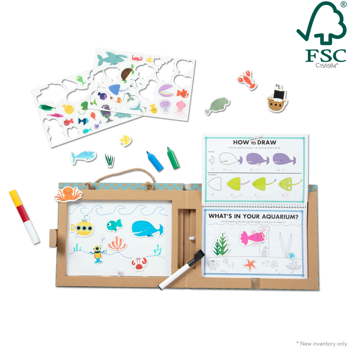 Natural Play: Play Draw Create Reusable Drawing & Magnet Kit – Ocean