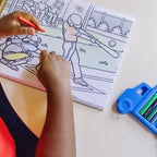 Jumbo 50-Page Kids' Coloring Pad - Space Sharks Sports and More