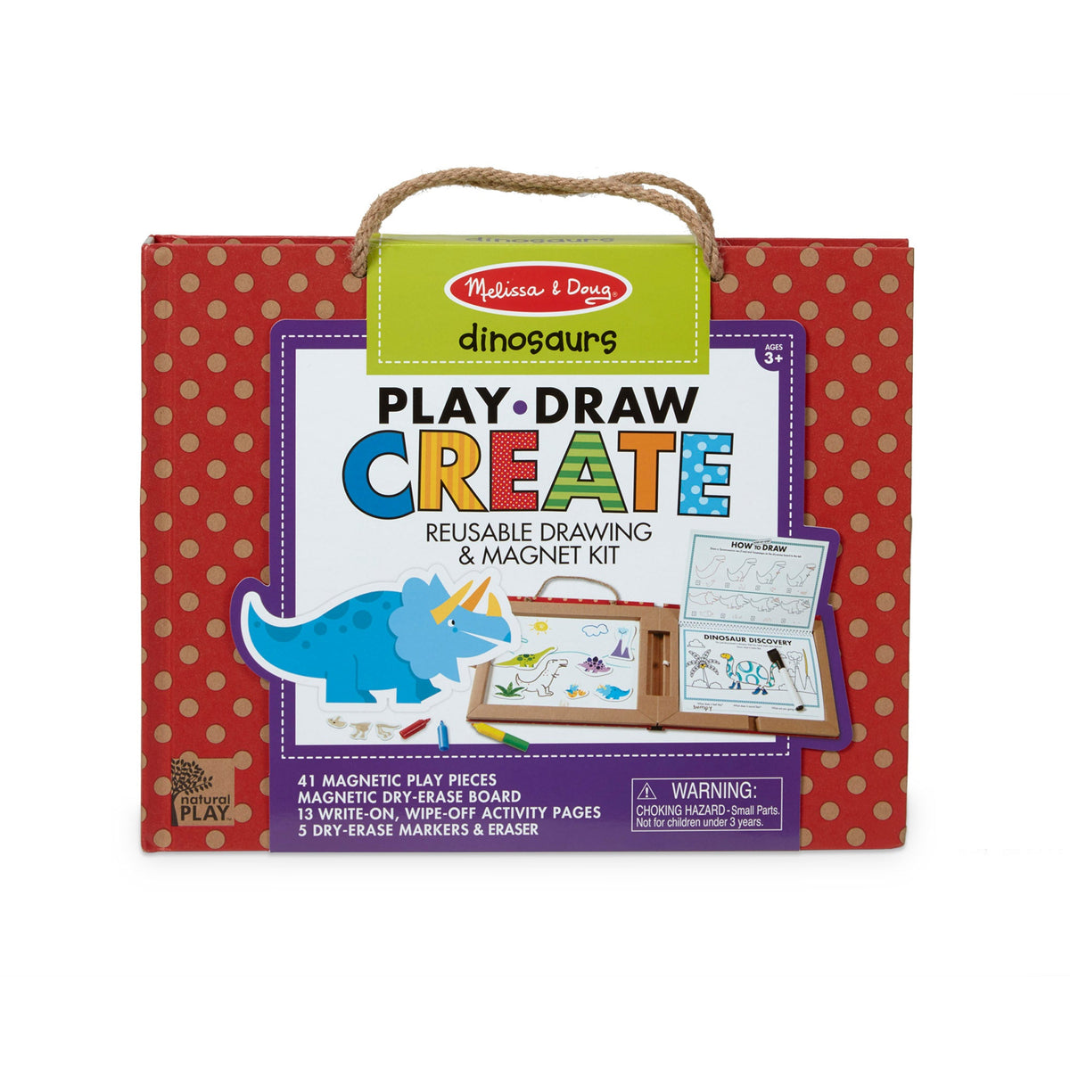 Natural Play: Play Draw Create Reusable Drawing & Magnet Kit – Dinosaurs