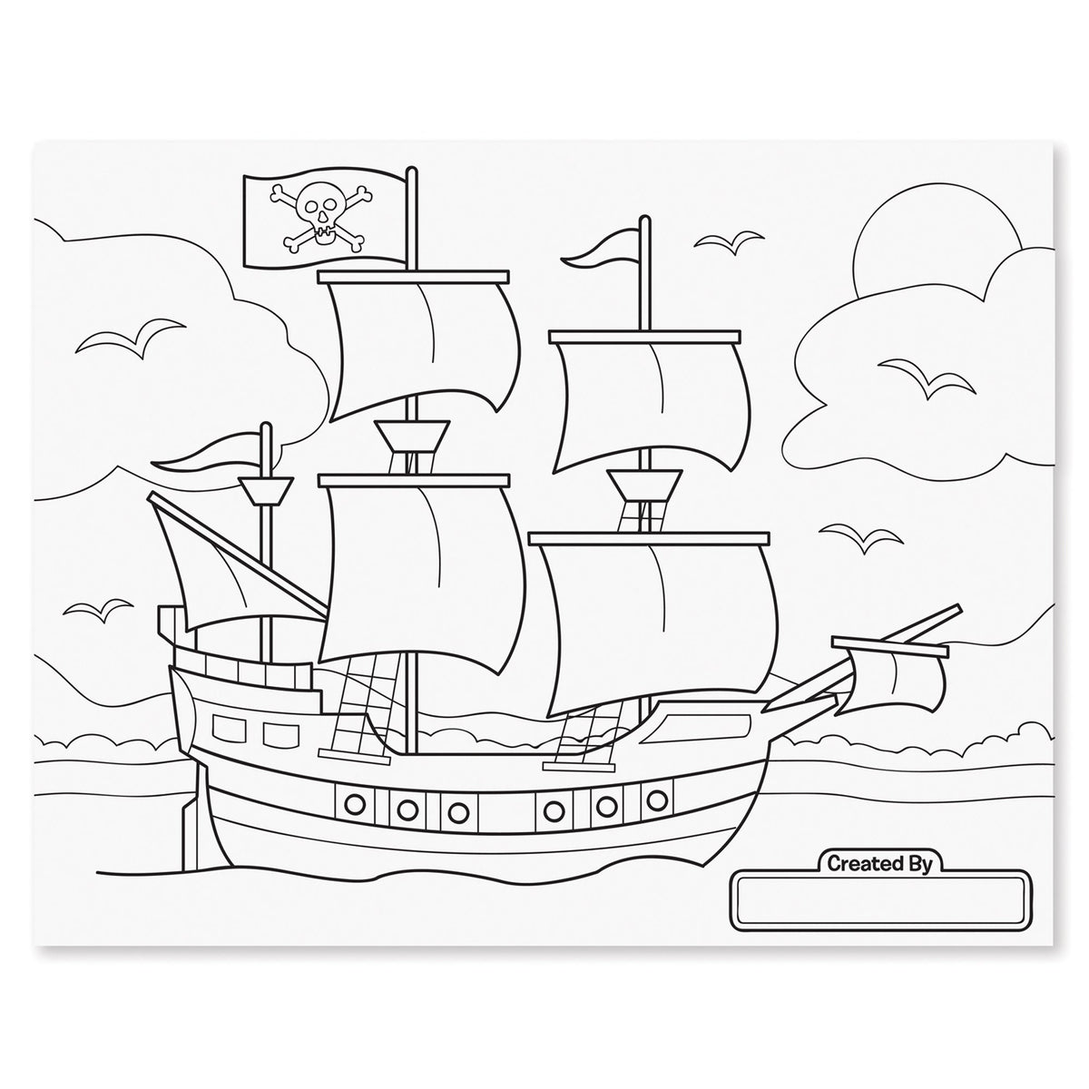 Jumbo 50-Page Kids' Coloring Pad - Space Sharks Sports and More