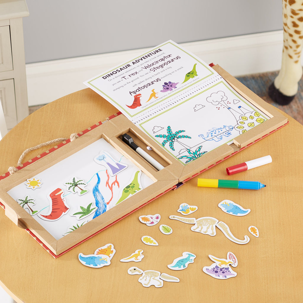 Natural Play: Play Draw Create Reusable Drawing & Magnet Kit – Dinosaurs