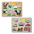 Wooden Sound Puzzle 2-Pack – Farm Animals Vehicles