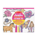 Jumbo 50-Page Kids' Coloring Pad - Horses Hearts Flowers and More