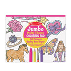 Jumbo 50-Page Kids' Coloring Pad - Horses Hearts Flowers and More