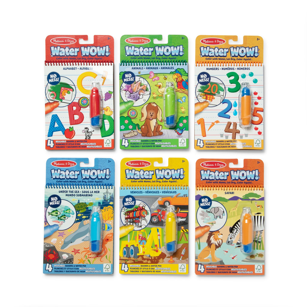 Water WOW! 6-Pack – Animals Vehicles Alphabet Numbers Safari Under the Sea