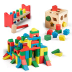 Stack Sort & Pound Wooden Toy Collection