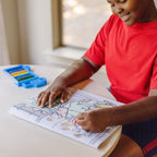 Jumbo 50-Page Kids' Coloring Pad - Space Sharks Sports and More
