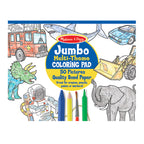 Jumbo 50-Page Kids' Coloring Pad - Space Sharks Sports and More