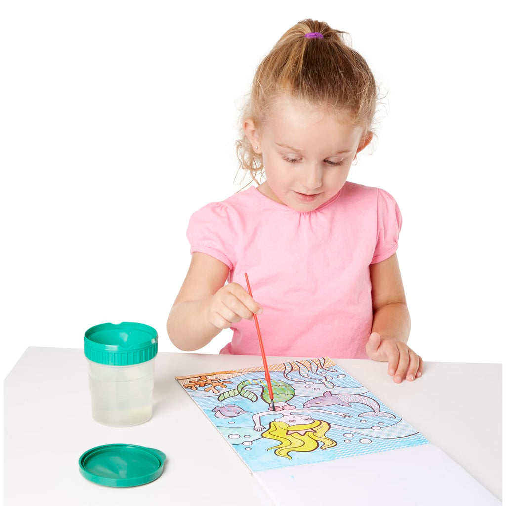 My First Paint With Water Kids' Art Pad With Paintbrush - Cheerleaders Flowers Fairies and More