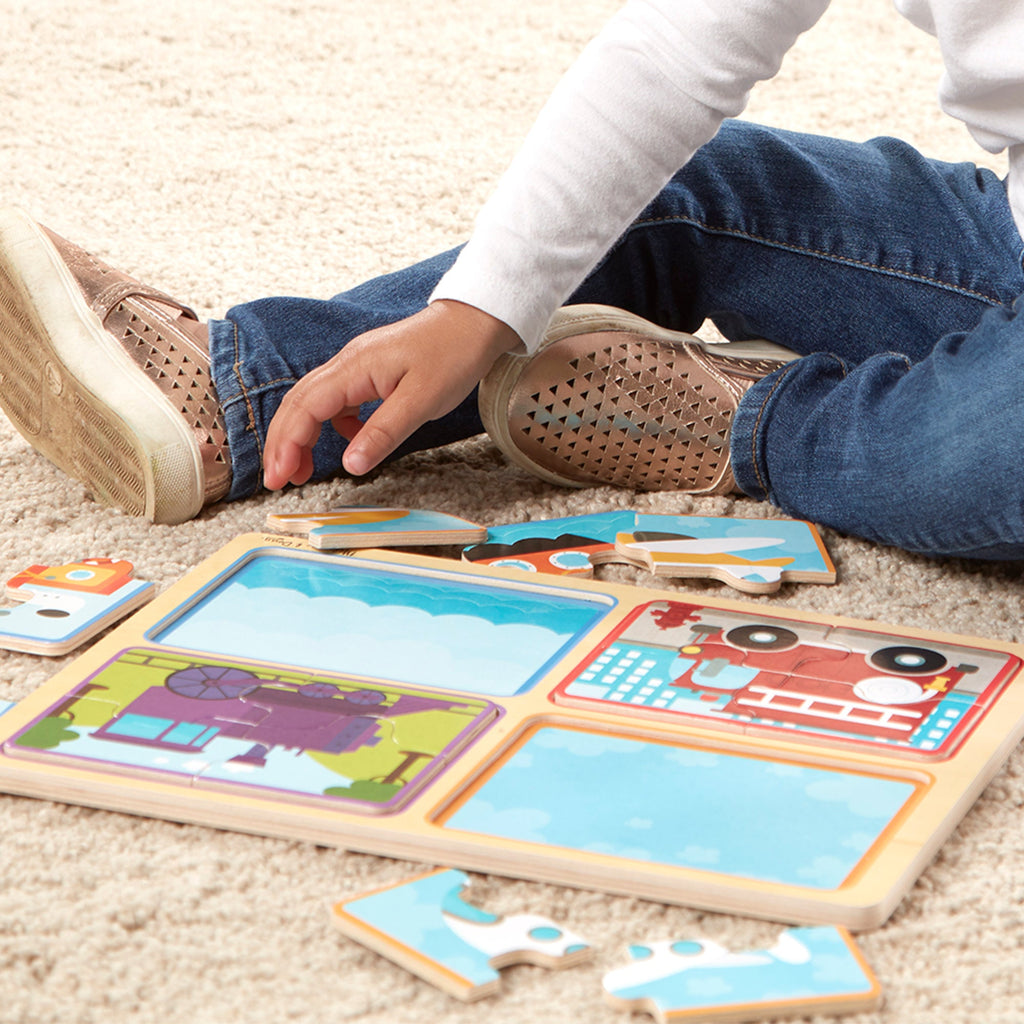 Natural Play Wooden Puzzle: Ready Set Go
