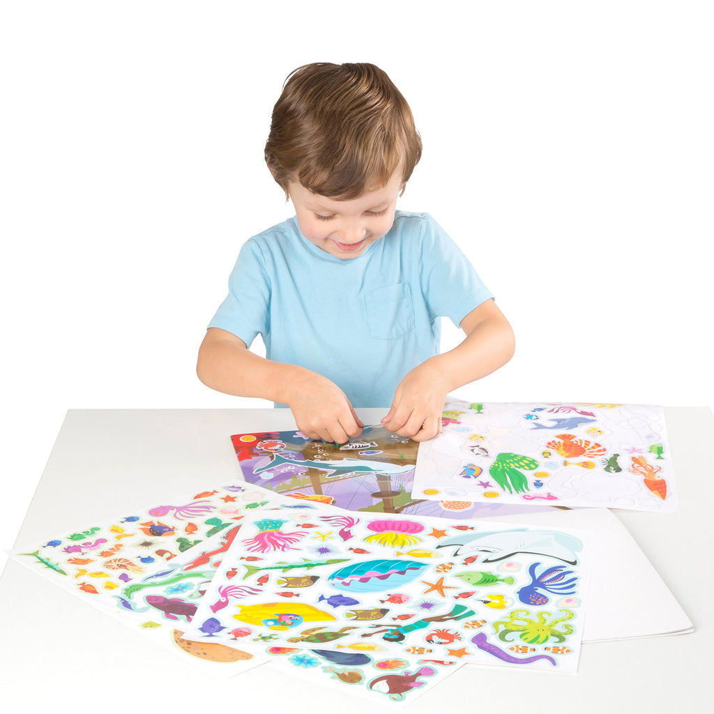 Reusable Sticker Pad 3-Pack: Jungle Farm Under the Sea