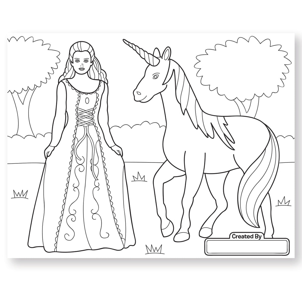 Jumbo 50-Page Kids' Coloring Pad - Horses Hearts Flowers and More