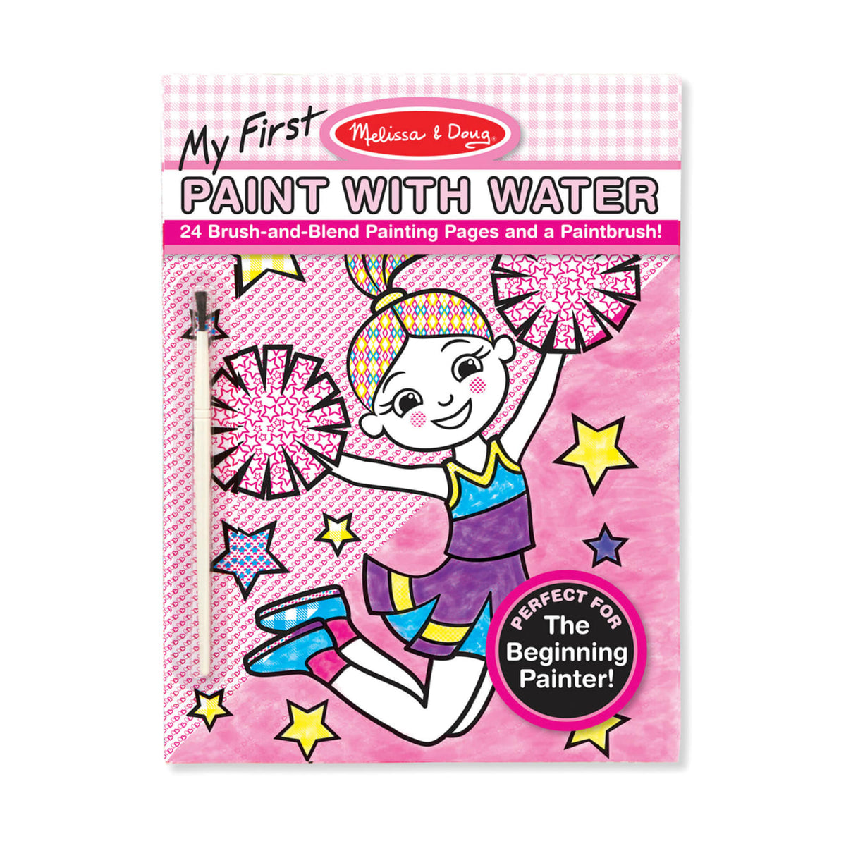 My First Paint With Water Kids' Art Pad With Paintbrush - Cheerleaders Flowers Fairies and More