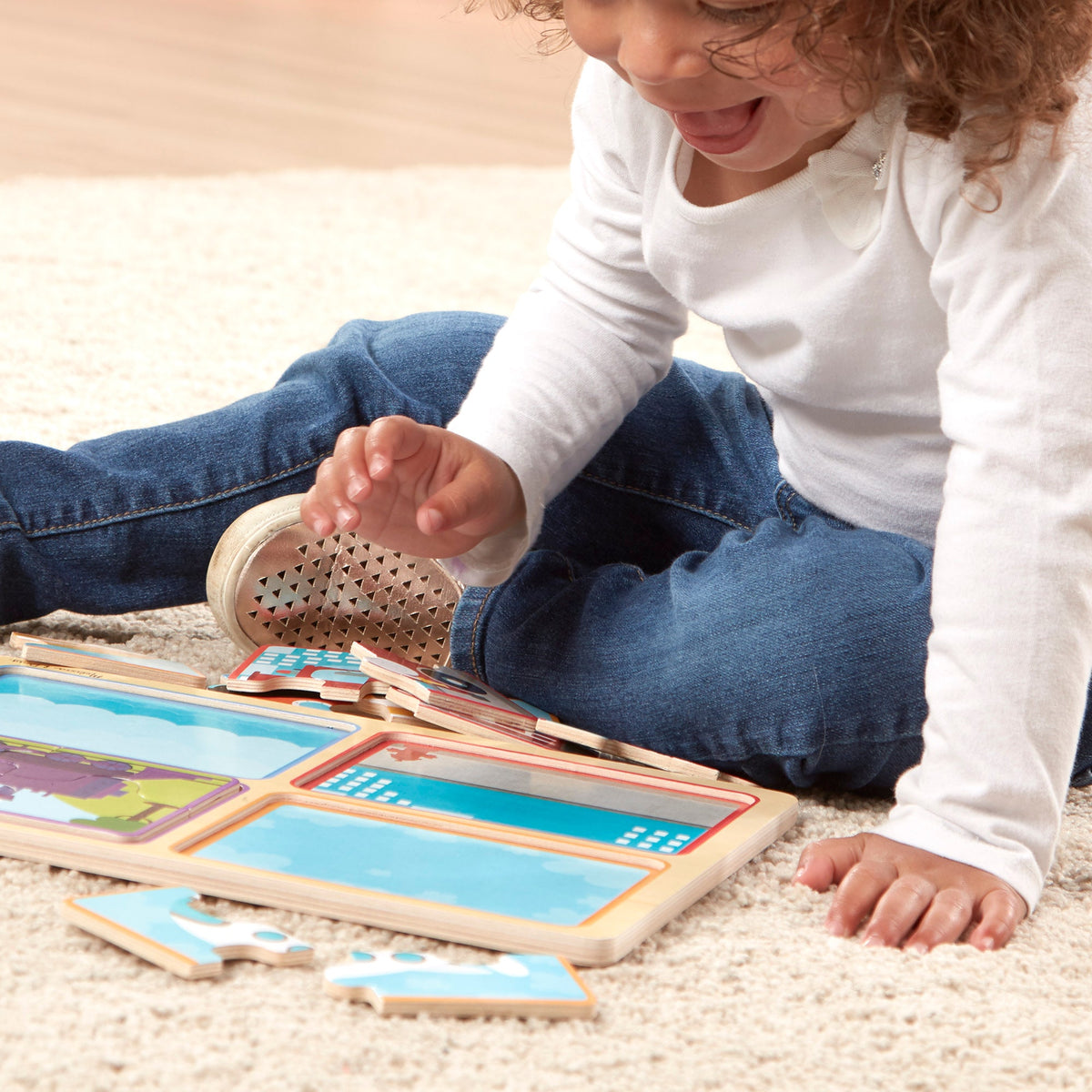 Natural Play Wooden Puzzle: Ready Set Go