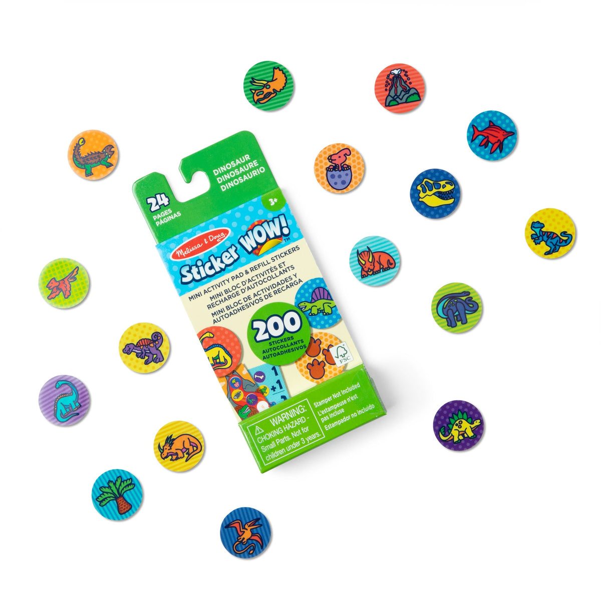 Sticker WOW!® Mini Activity Pad & Refill Stickers - Dinosaur (200+ Stickers Stamper Not Included)