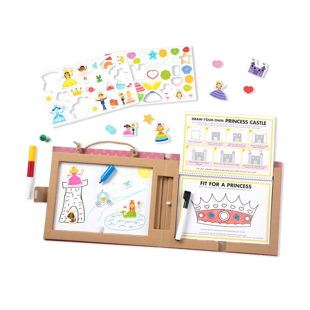 Natural Play: Play Draw Create Reusable Drawing & Magnet Kit – Princesses