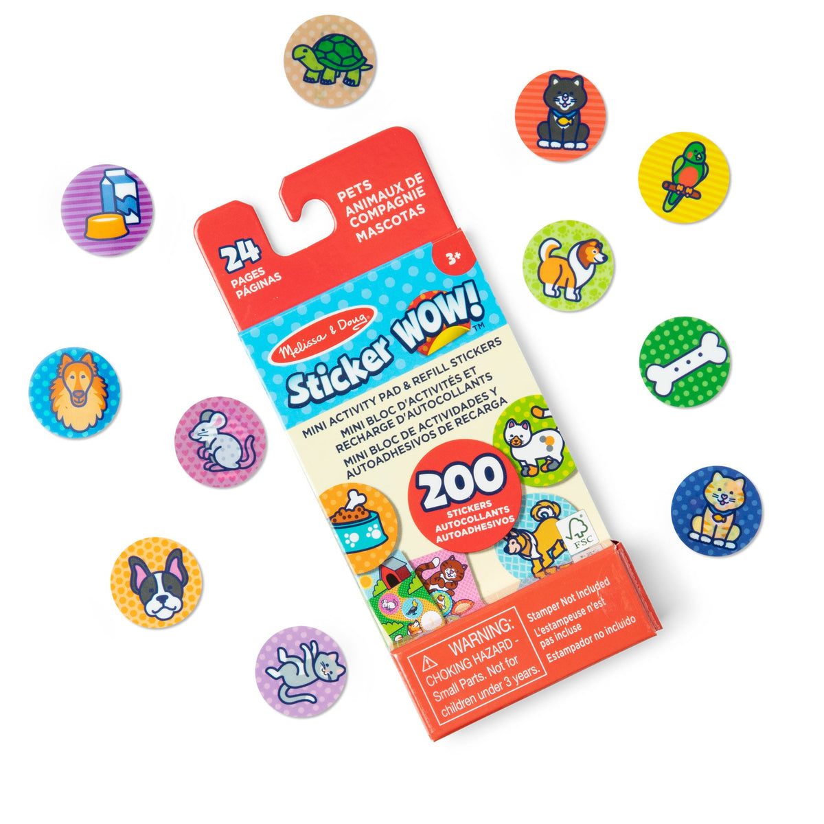 Sticker WOW!® Mini Activity Pad & Refill Stickers - Pets (200+ Stickers Stamper Not Included)