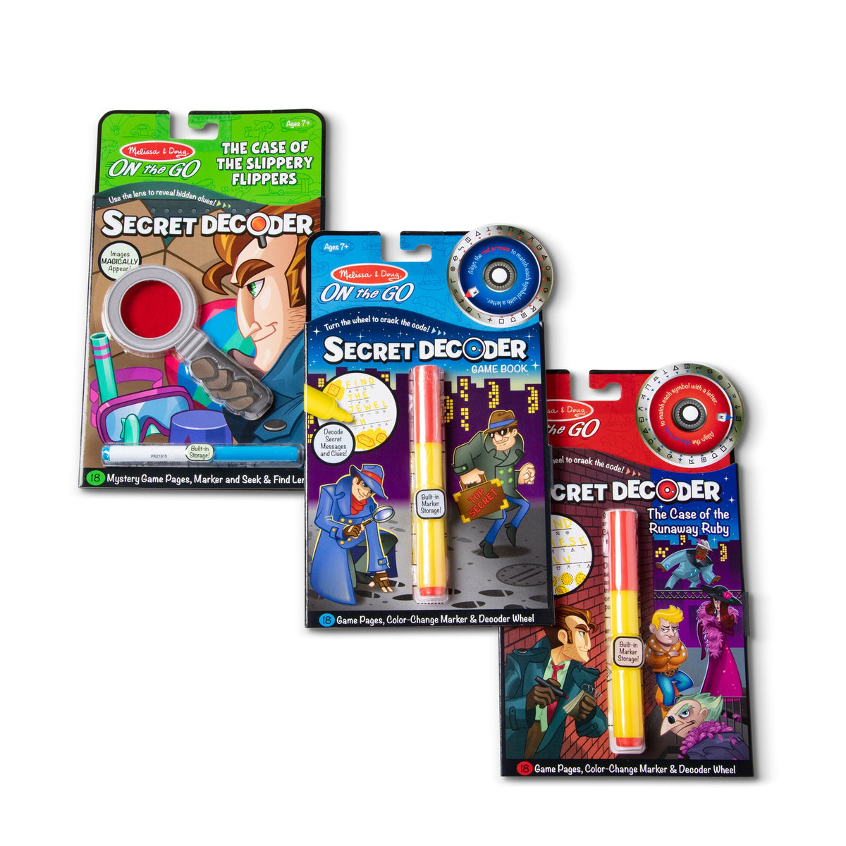 On the Go™ Secret Decoder Activity Books 3-Pack: Slippery Flippers Runaway Ruby Game Book